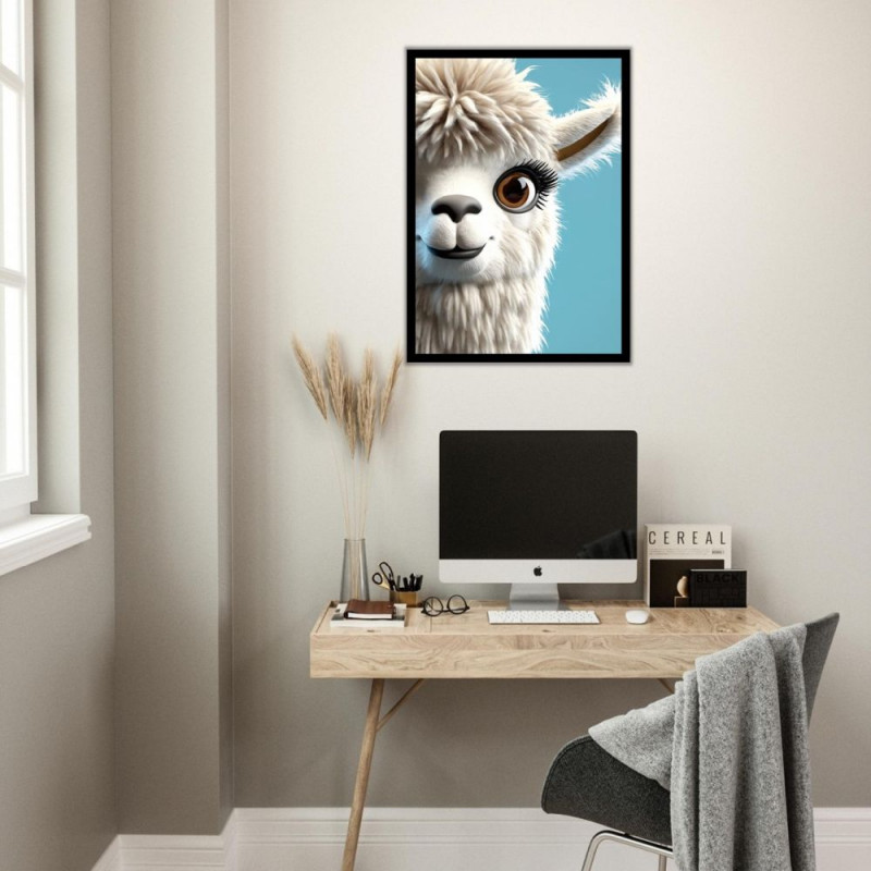 Wandbild 'Flauschige Lama'