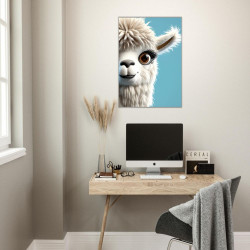 Wandbild 'Flauschige Lama'