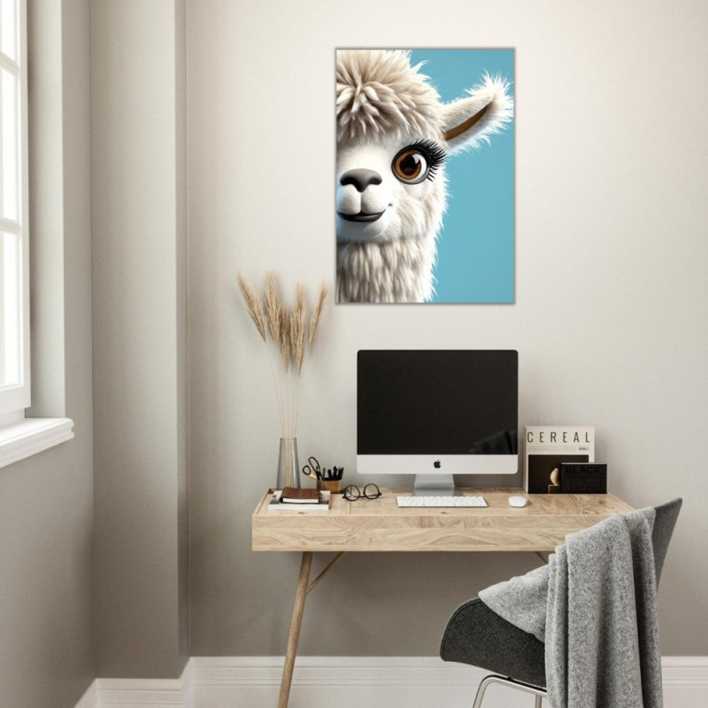 Wandbild 'Flauschige Lama'
