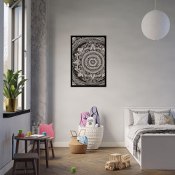 Wandbild 'Schönes Mandala in Schwarz Weiß'