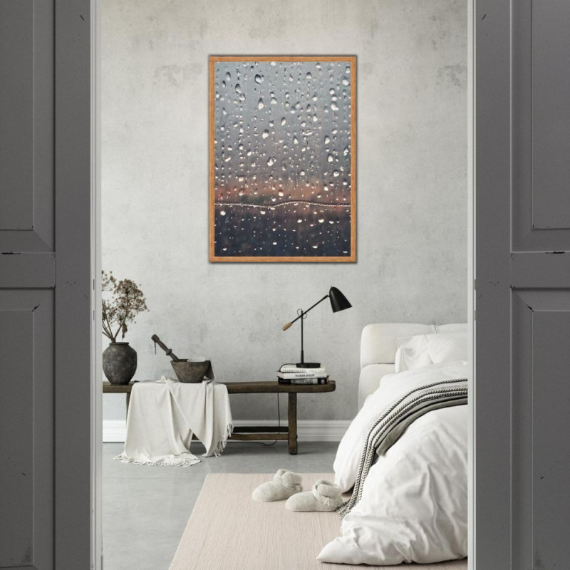 Wandbild 'Regen an einer Fensterscheibe'