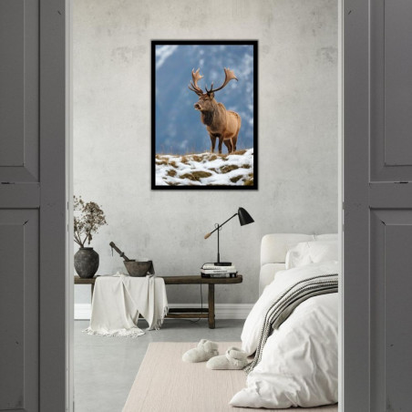 Wandbild 'Hirsch in den Bergen'