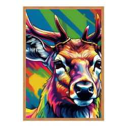 Wandbild 'Moderne Pop Art Hirsch Kunst'