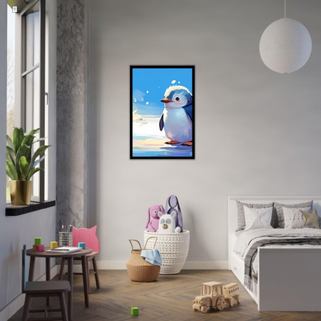 Wandbild 'Pinguin Chip unterwegs in die weite Welt'