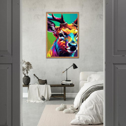 Wandbild 'Moderne Pop Art Hirsch Kunst'