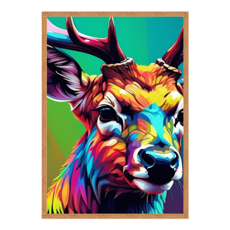 Wandbild 'Moderne Pop Art Hirsch Kunst'