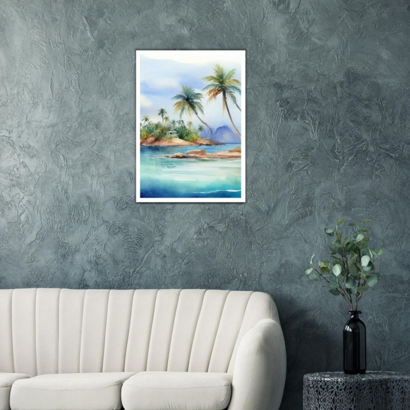 Wandbild 'inselstrand   gemaltes Bild'