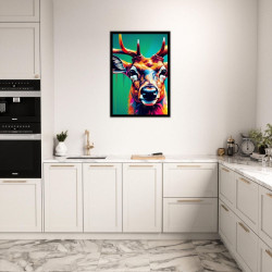 Wandbild 'Moderne Pop Art Hirsch Kunst'