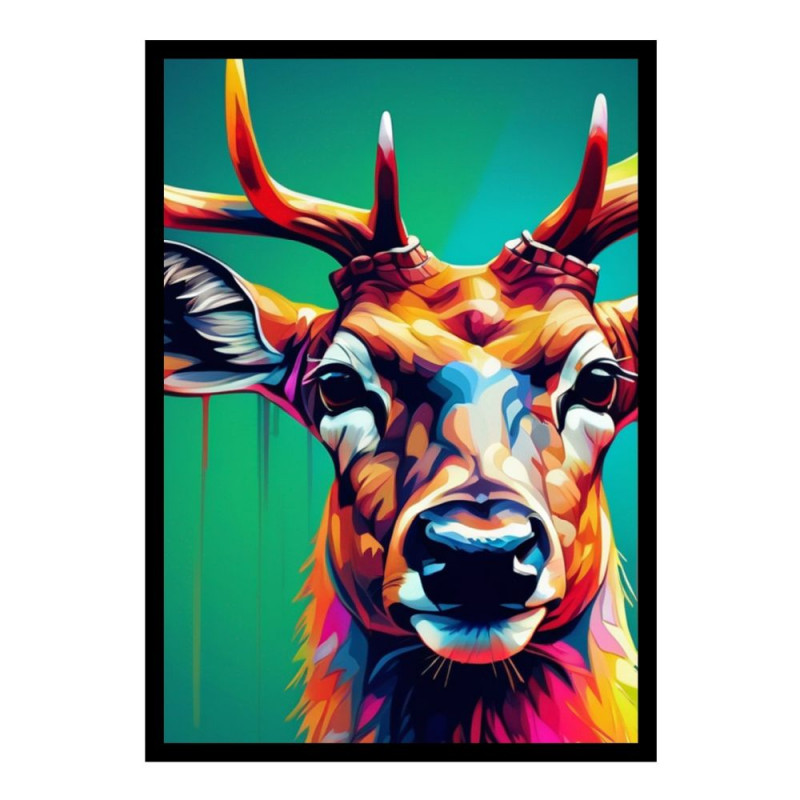 Wandbild 'Moderne Pop Art Hirsch Kunst'