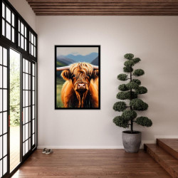 Wandbild 'Hochlandrind schaut Dich an   Acrylfarben'