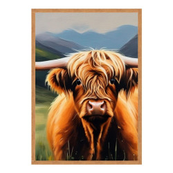 Wandbild 'Hochlandrind schaut Dich an   Acrylfarben'