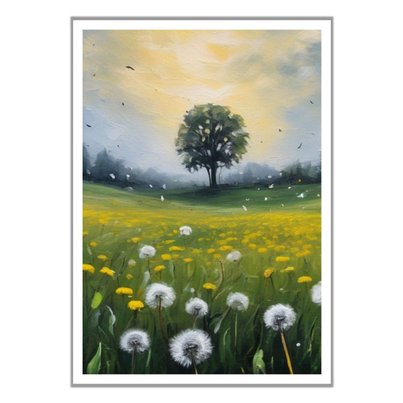 Wandbild 'Ein Feld voller Pusteblumen'