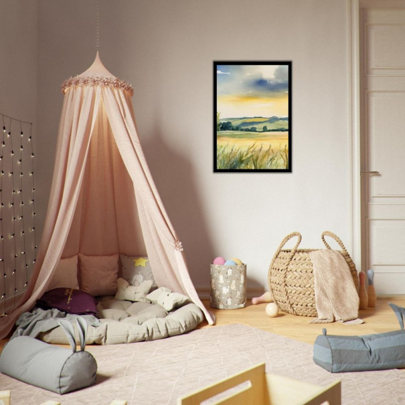 Wandbild 'Das Feld im Sommer   gemaltes Bild'