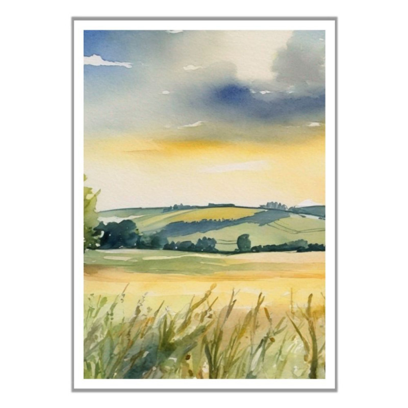 Wandbild 'Das Feld im Sommer   gemaltes Bild'