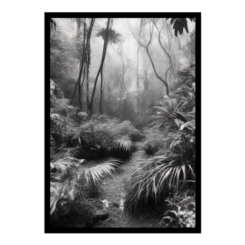 Wandbild 'Die Kraft des Dschungels in Schwarz Weiß'