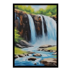 Wandbild 'Wasserfall mit Fluss   gemaltes Bild'