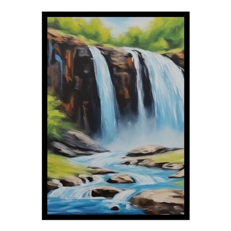 Wandbild 'Wasserfall mit Fluss   gemaltes Bild'