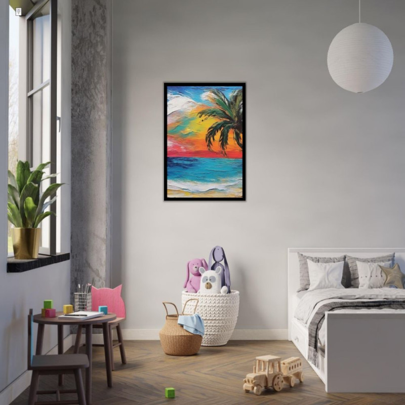 Wandbild 'Der Strand bei Sonnenuntergang   Acryl'