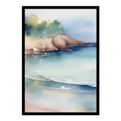 Wandbild 'Ruhiger Strand als Aquarellbild'