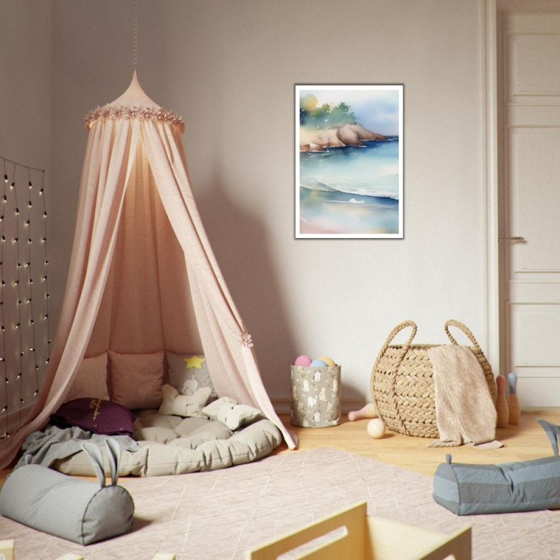 Wandbild 'Ruhiger Strand als Aquarellbild'