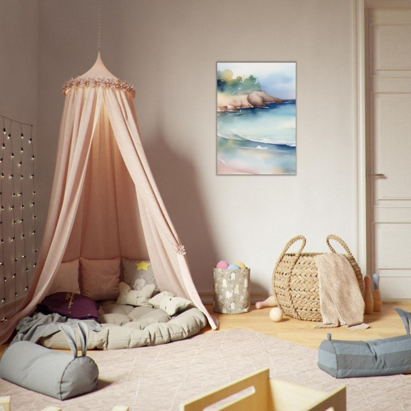 Wandbild 'Ruhiger Strand als Aquarellbild'