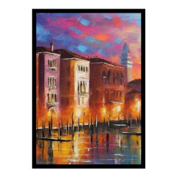 Wandbild 'Sonnendämmerung in Venedig   Acryl'