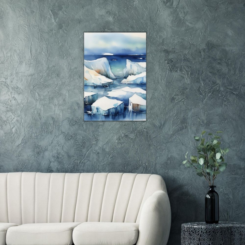 Wandbild 'Eisscholle als gemaltes Aquarell'