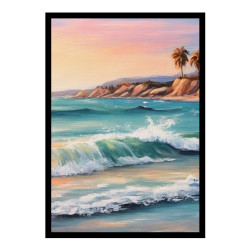 Wandbild 'Strand mit Wellenmeer   Acryl'