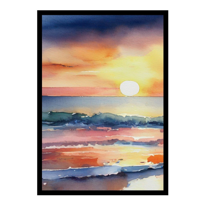 Wandbild 'Sonnenuntergang am Strand   Aquarell'