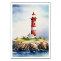 Wandbild 'Leuchtturm Aquarell'