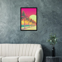 Wandbild '80er Miami Beach Sunset'