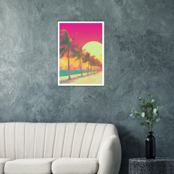 Wandbild '80er Miami Beach Sunset'