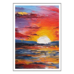 Wandbild 'Sonnenuntergang im Meer   Acrylmalerei'