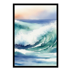 Wandbild 'Aquarellbild des Wellen im Meer'