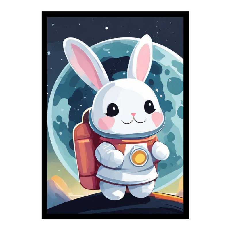 Wandbild 'Hasen Astronaut im Mond'