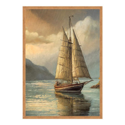 Wandbild 'Vintage Segelboot im Hafen'