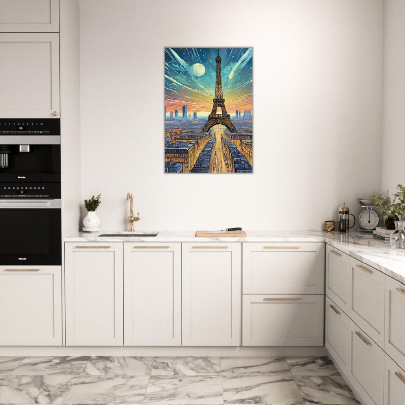 Wandbild 'Cyberstadt Paris'