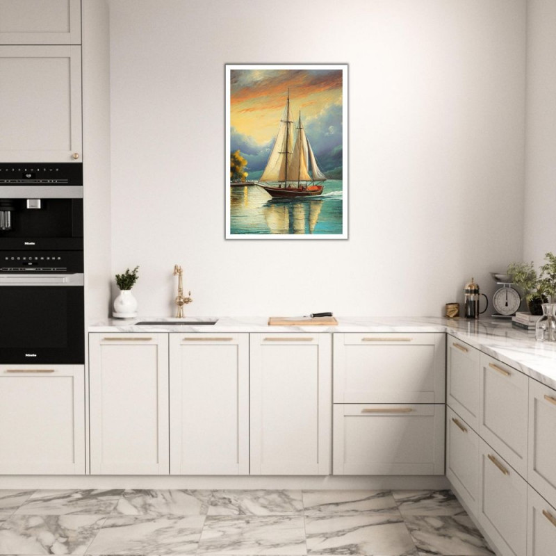 Wandbild 'Vintage Segelboot'