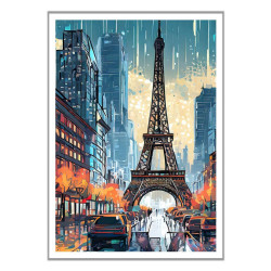 Wandbild 'Cyberstadt Paris'