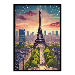 Wandbild 'Paris Cybercity'