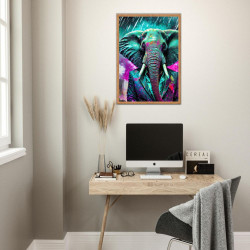 Wandbild 'Elephant im Sturm'