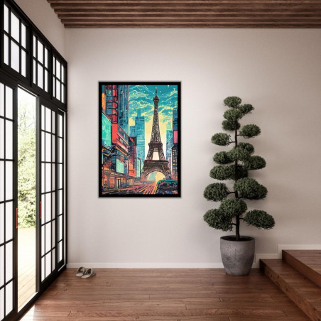 Wandbild 'Paris Cybercity'