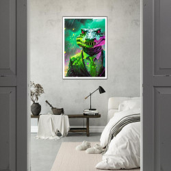 Wandbild 'Krokodil im tobenden Sturm'