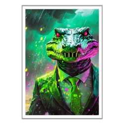 Wandbild 'Krokodil im tobenden Sturm'