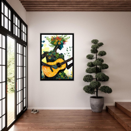 Wandbild 'Silhouette einer Gitarre'