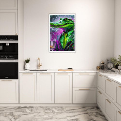 Wandbild 'Krokodil im Sturm'