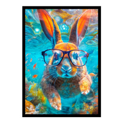 Wandbild 'Unterwasser Abenteuer mit einem Hase'