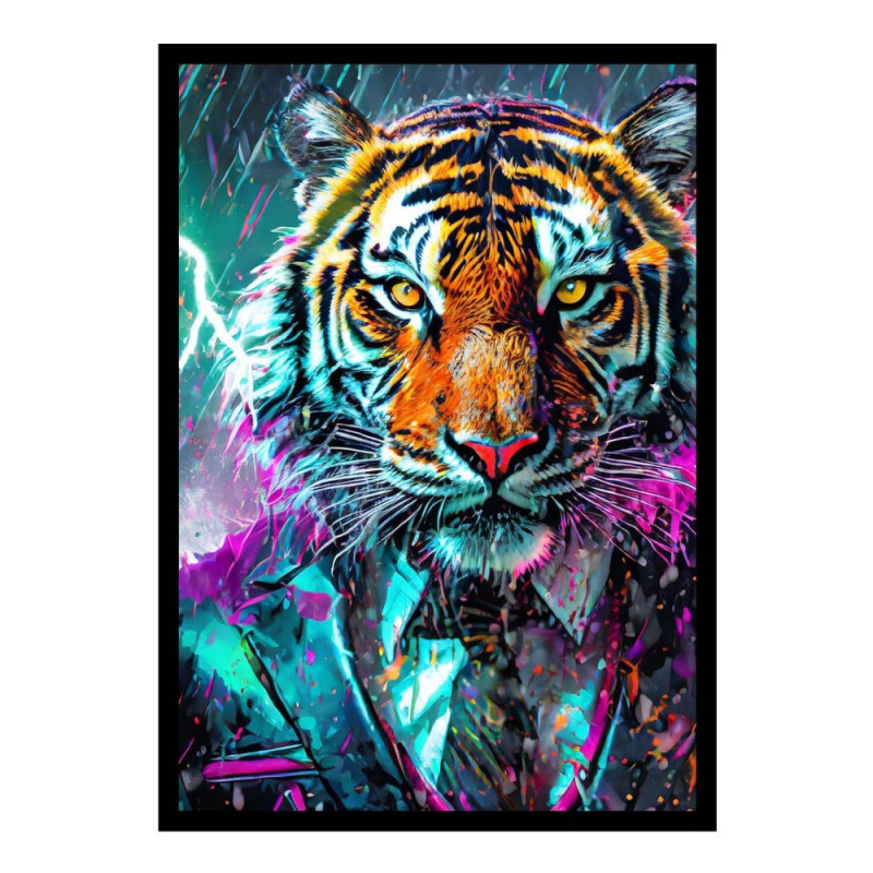 Wandbild 'Tiger im Sturm'