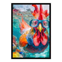 Wandbild 'Unterwasser Hahn Abenteuer'