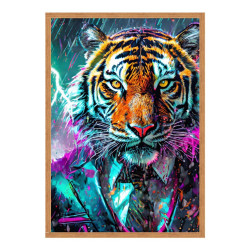 Wandbild 'Tiger im Sturm'